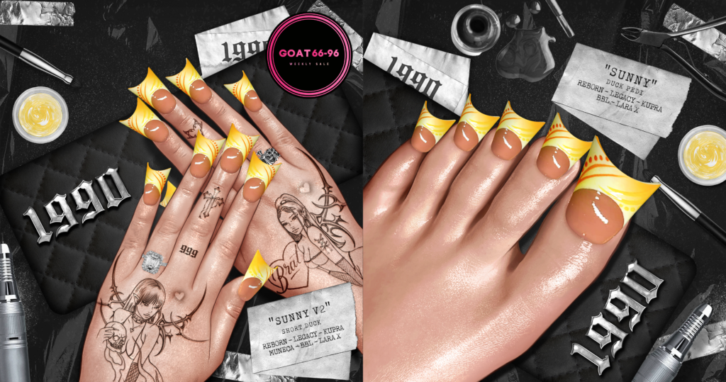 Sunny V2 Nails Short Duck - Inithium/Legacy/MaitreyaX/Reborn/Yentements | Sunny Duck Pedi - Inithium/Legacy/MaitreyaX/Reborn/Yentements