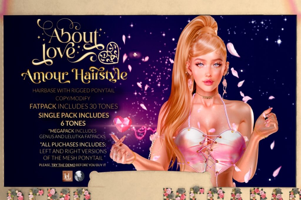 Amour Hairstyle &amp; Hairbase - EvoX/Genus, L$300 each/L$1000 each FP/L$1500 MP