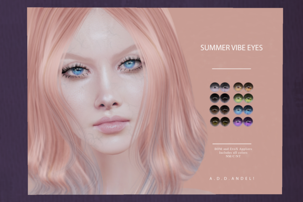 Summer Vibe Eyes - BOM/Lelutka	&lt;a href=&quot;http://maps.secondlife.com/secondlife/Neon%20Coven/138/135/996&quot; target=&quot;_blank&quot;&gt;Teleport&lt;/a&gt;