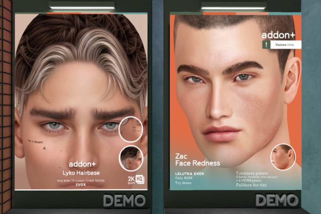 Lyko Hairbase - EvoX, L$300 | Zac Face Redness - EvoX, L$250