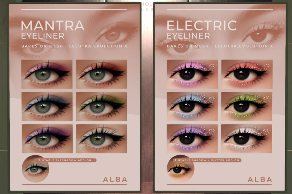 Mantra and Electric Eyeliners - EvoX, L$199 each