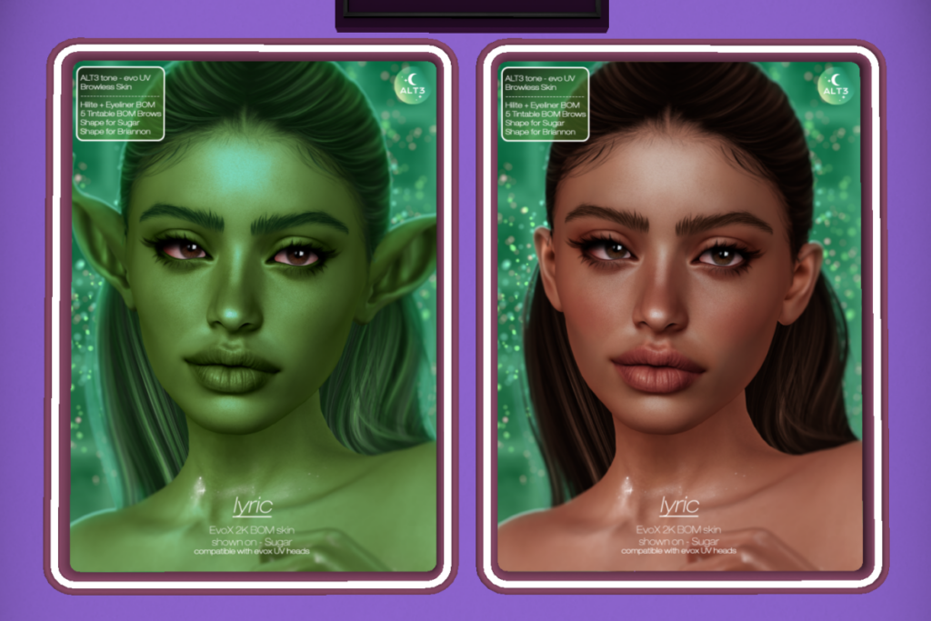 Lyric Skin - EvoX	&lt;a href=&quot;http://maps.secondlife.com/secondlife/The%20Fifty%20Two/65/125/21&quot;&gt;TELEPORT&lt;/a&gt;