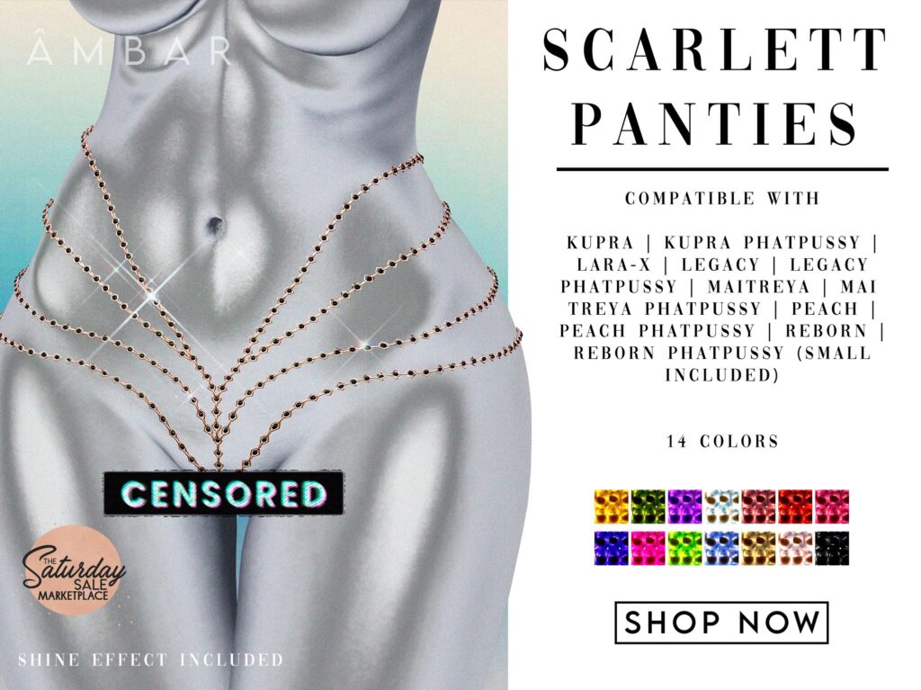 Scarlett Panties - Inithium/Legacy/Maitreya/Peach/Reborn/+mods