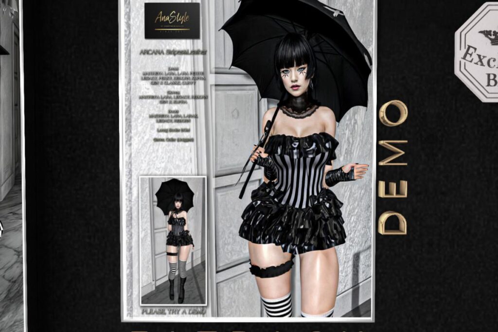 Arcana Stripes &amp; Leather Set - GenX/Inithium/Legacy/Maitreya/Reborn/+mods, L$99-L$199 each/L$530-L$850 each FP