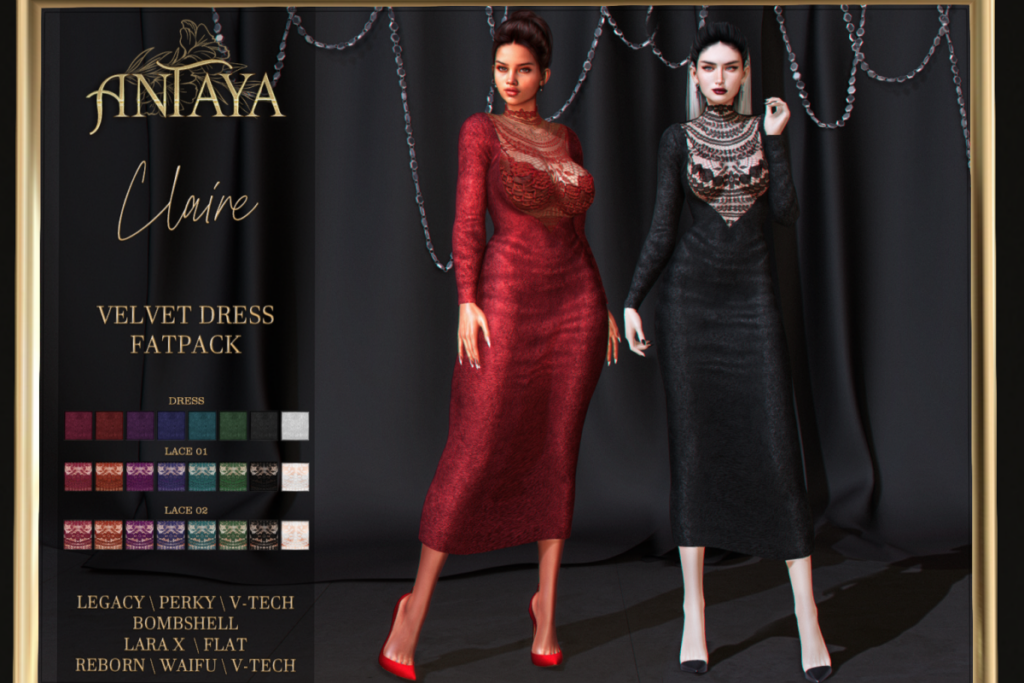 Claire Dress - Legacy/MaitreyaX/Reborn/+mods, L$399 each/L$1399 FP