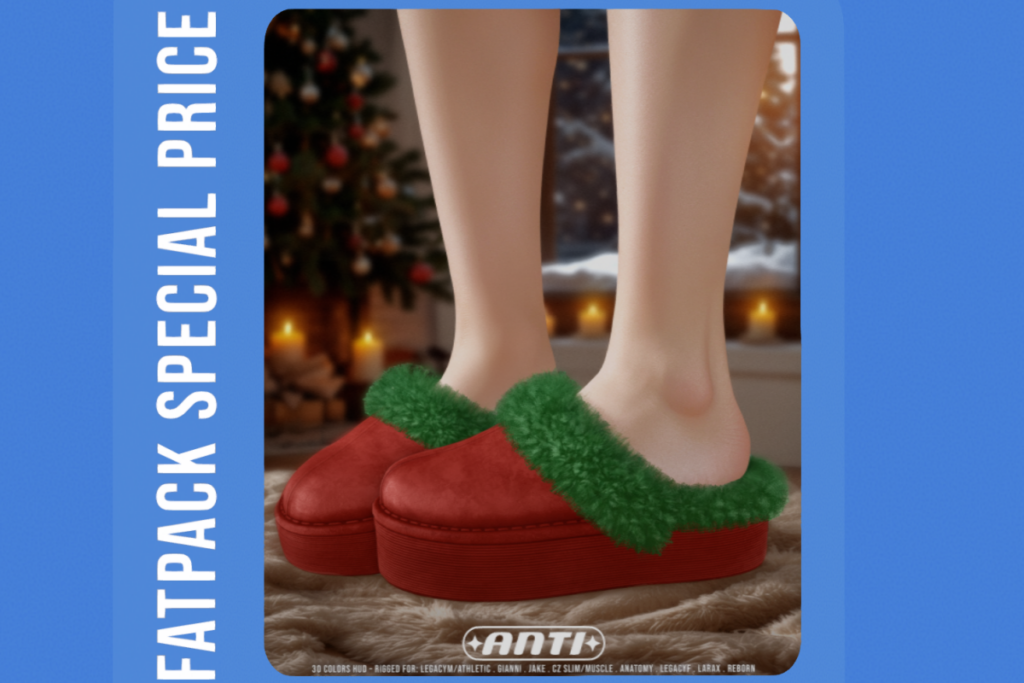 Alright Fluffy Long Socks &amp; Slippers - Anatomy/CZ Muscle+Slim/Gianni/Jake/MaitreyaX/Legacy F+M/Reborn/+mods, L$259 each/L$1159 FP
