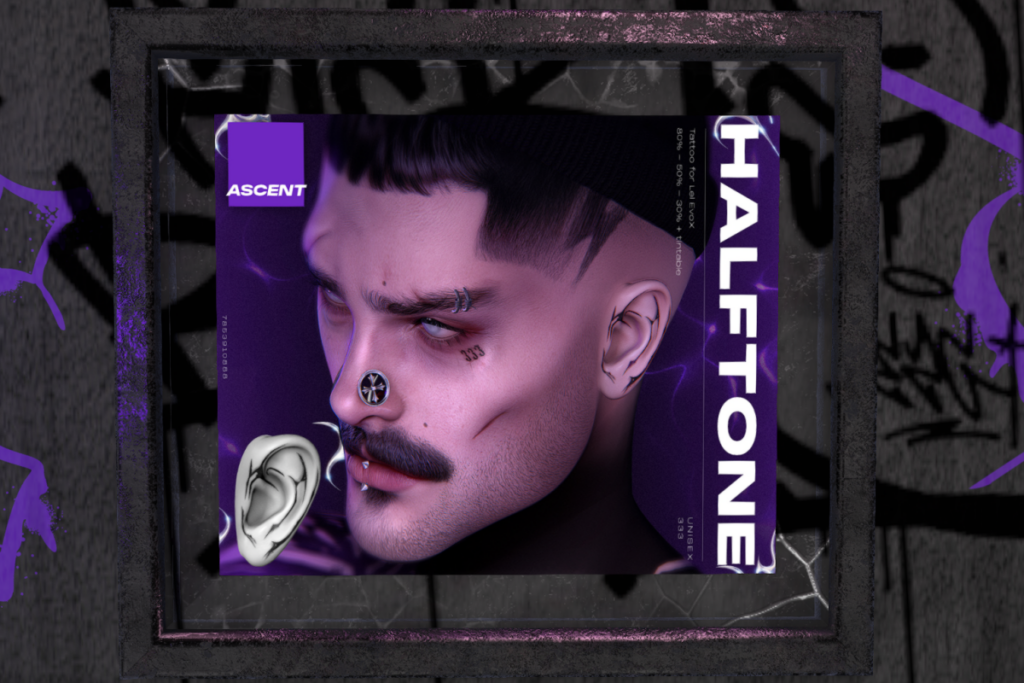 Halftone Ear Tattoo - EvoX, L$175