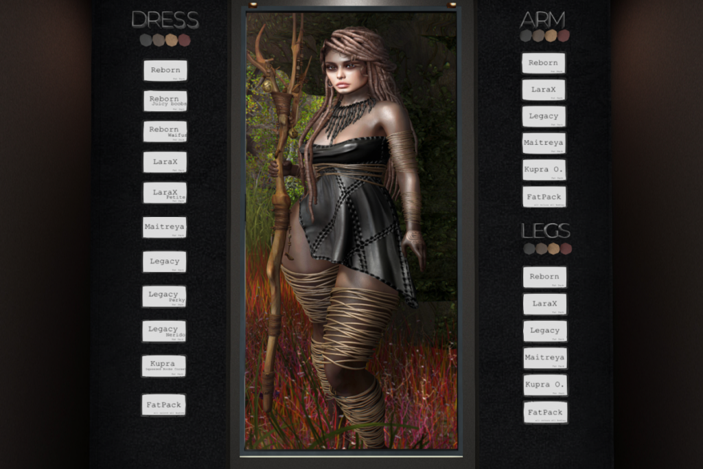 Viva Dress,  Arm Strap &amp; Leg Strap - Inithium/Legacy/Maitreya/Reborn/+mods, L$368-L$432 each/L$1125-L$1350 each FP