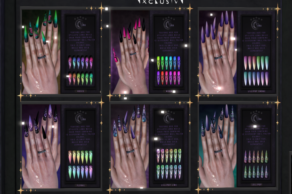 Stilleto Long Nail HUDs, L$350 each