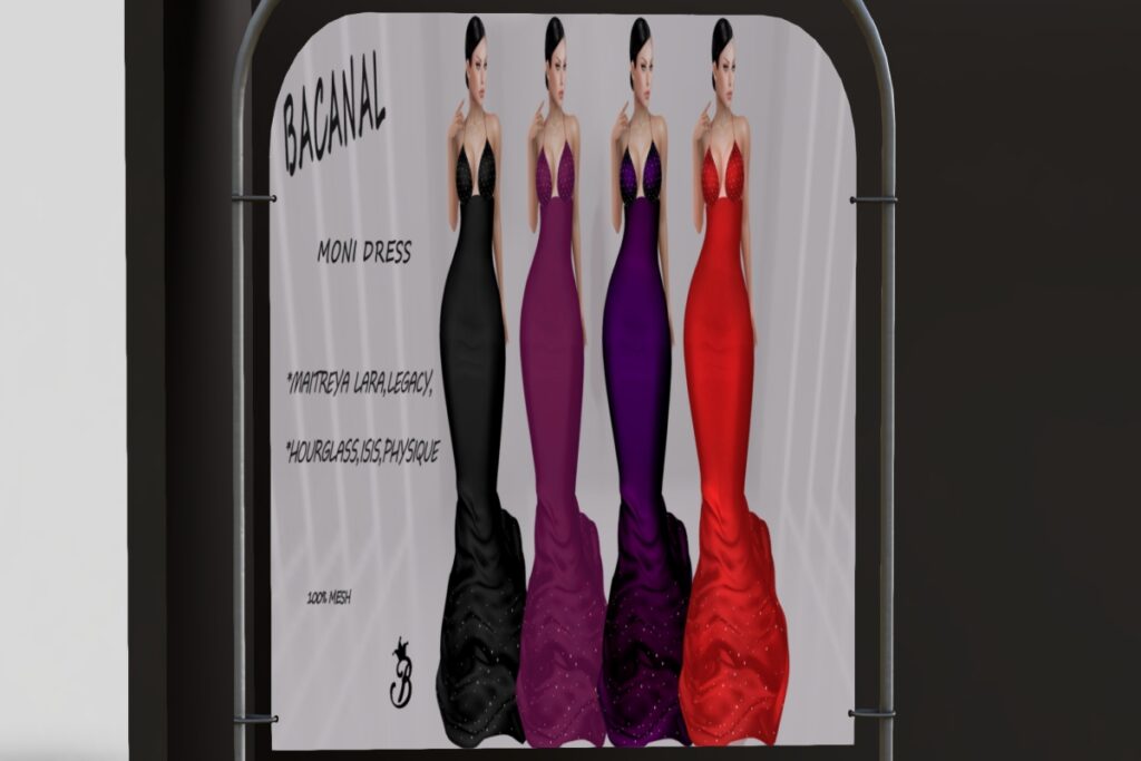 Moni Dress - Hourglass/Isis/Legacy/Maitreya/Slink, L$150 each