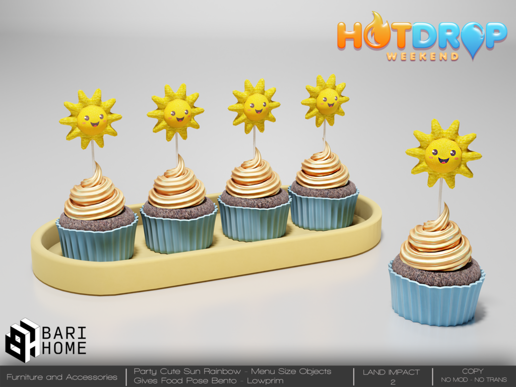 Party Cute Sun Rainbow Cupcakes