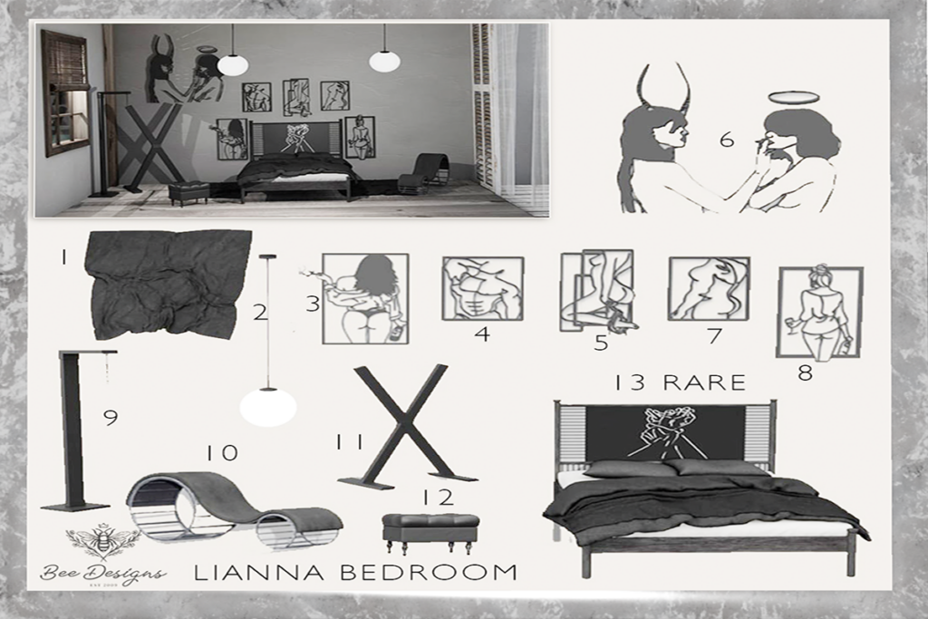 Lianna Bedroom Set, L$59 each/L$1800 FP