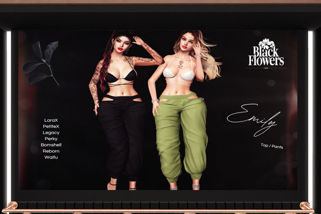 Emily Top and Pants - Legacy/MaitreyaX/Reborn/+mods, L$225 each/L$1850 FP