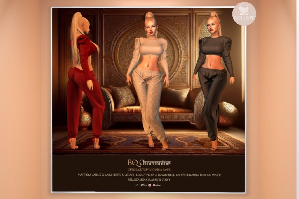 Charmaine Outfit - GenX/Legacy/MaitreyaX/Reborn/+mods, L$160-L$180 each/L$2032 FP