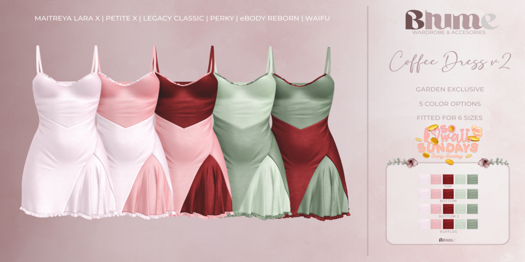 Coffee Dress V2 - Legacy/MaitreyaX/Reborn/+mods	&lt;a href=&quot;http://maps.secondlife.com/secondlife/Bruschetta/150/46/1301&quot;&gt;Teleport&lt;/a&gt;