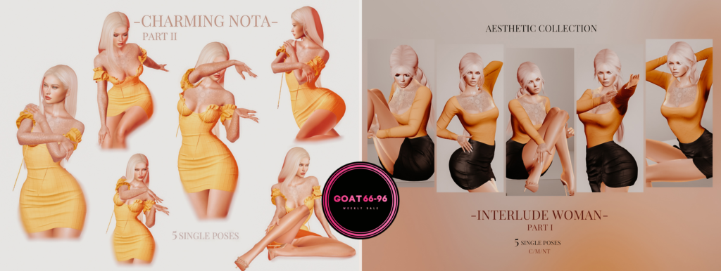Charming Nota Part II and Interlude Woman Part 1 Pose Sets