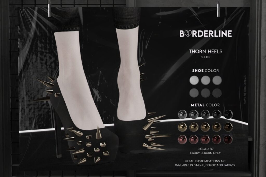Thorn Heels - Reborn, L$249 each/L$699 FP