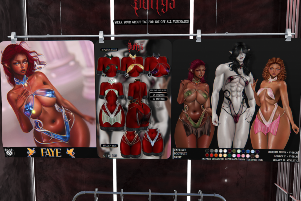 Faye Set - LegacyF+M/Reborn Plush+V-Tech/+mods, L$888 each/L$1444 FP