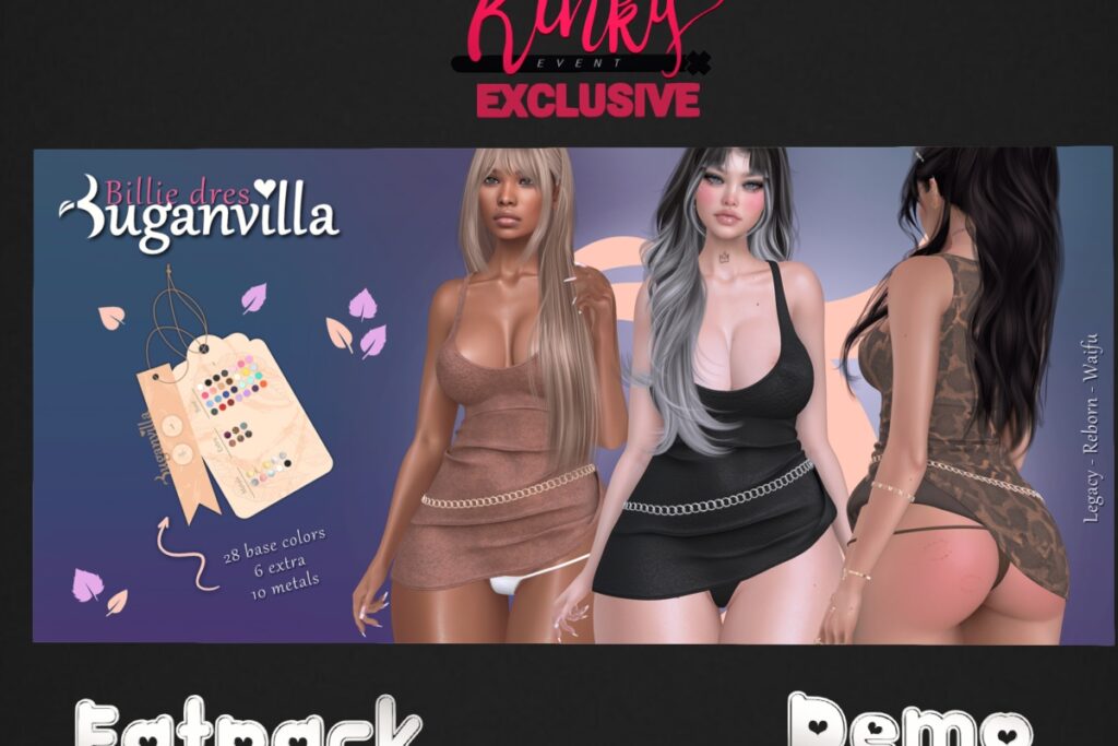 Billie Dress - Legacy/Reborn/+mods, L$280 each/L$1299 FP
