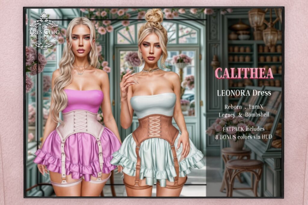 Lenora Dress - Legacy/MaitreyaX/Reborn/+mods, L$240 each/L$600 Corset HUD/L$3900 FP