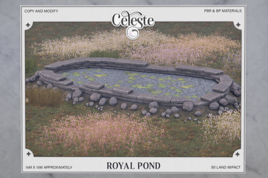Royal Pond	&lt;a href=&quot;http://maps.secondlife.com/secondlife/WideWorld%20Amethysta/64/191/22&quot; target=&quot;_blank&quot;&gt;Teleport&lt;/a&gt;