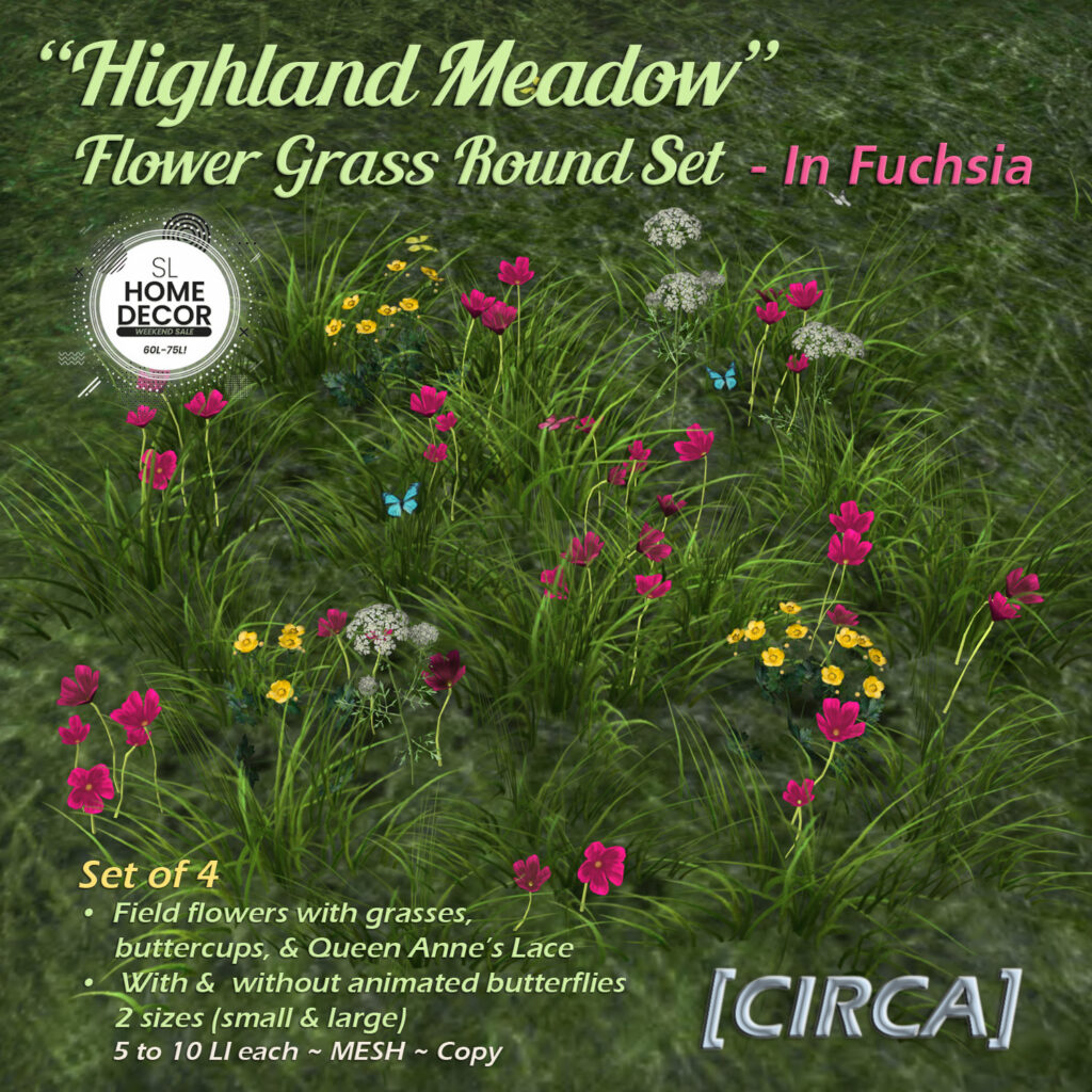 Highland Meadow Flower Grass Round Set
