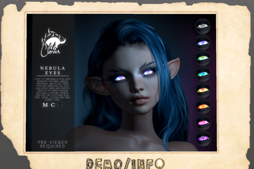 Nebula Eyes	&lt;a href=&quot;http://maps.secondlife.com/secondlife/RAWR/68/136/21&quot; target=&quot;_blank&quot;&gt;Teleport&lt;/a&gt;