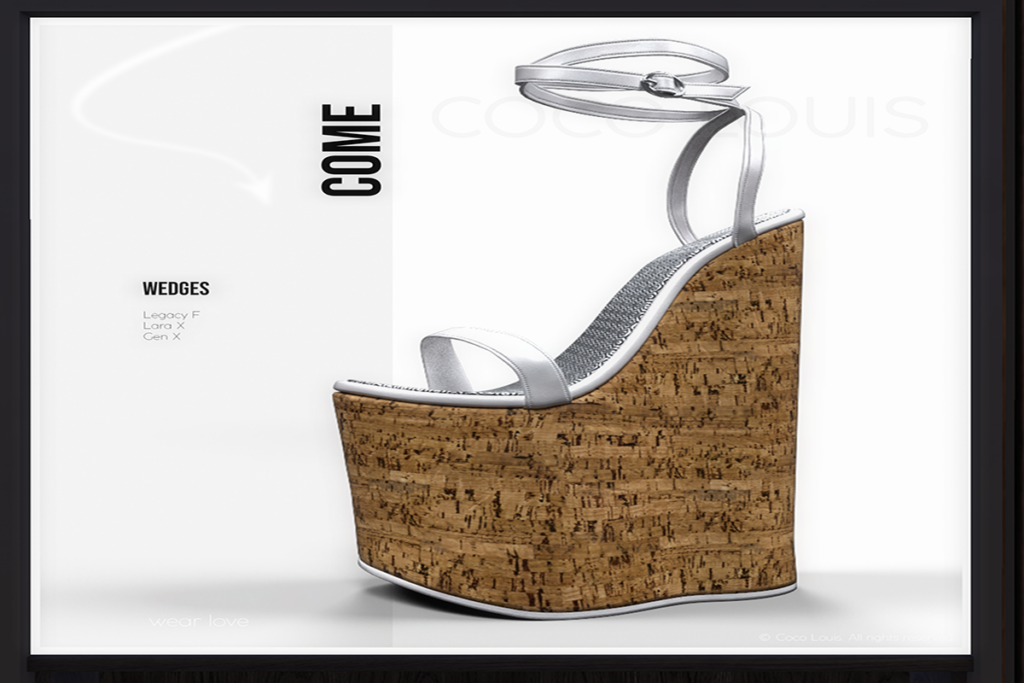 Come Wedges - GenX/Legacy/MaitreyaX, L$349each/L$1599 FP
