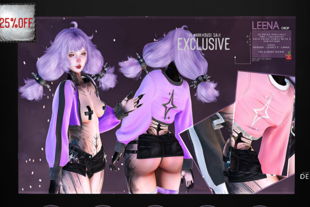 Leena Crop Jacket - Legacy/MaitreyaX/Reborn, L$249 each
