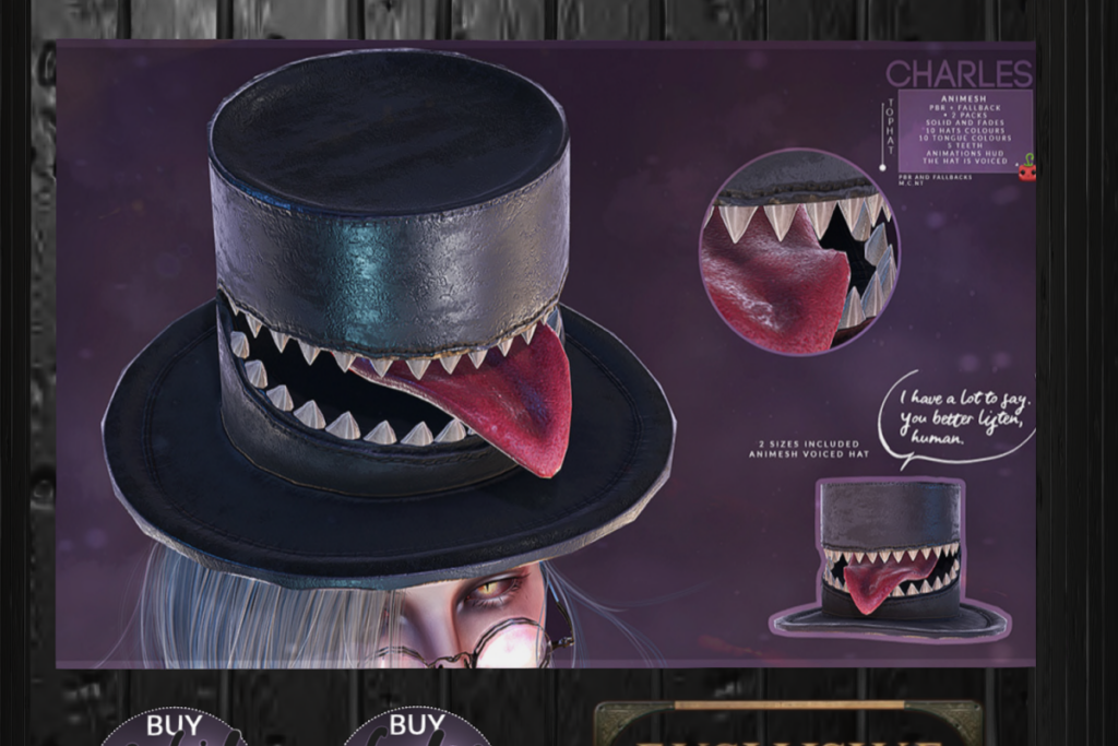 Charles Top Hat, L$375 each/L$666 FP