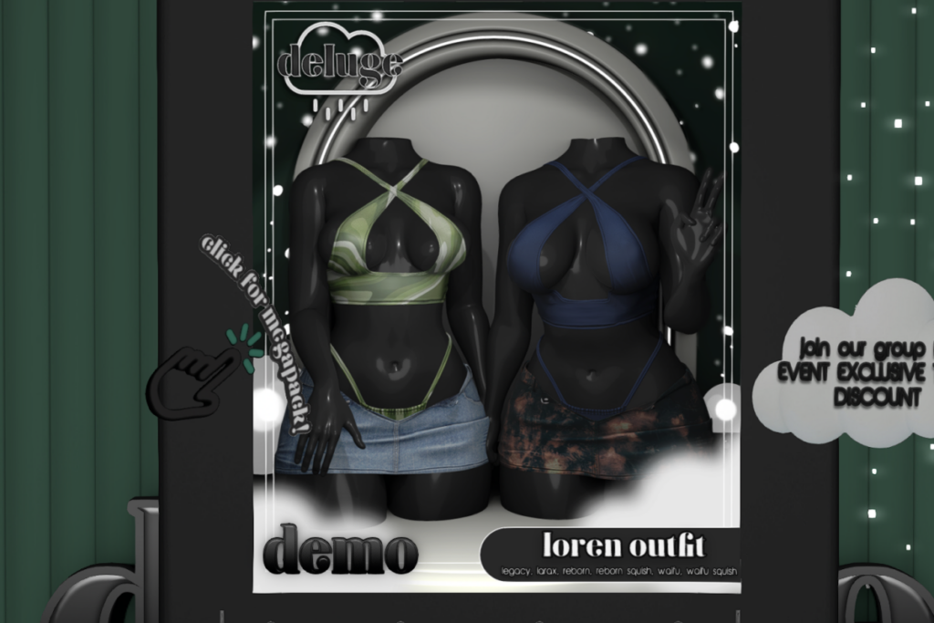 Loren Top &amp; Skirt - Legacy/MaitreyaX/Reborn/+mods, L$325 each/L$1325 each FP/L$2575 MP