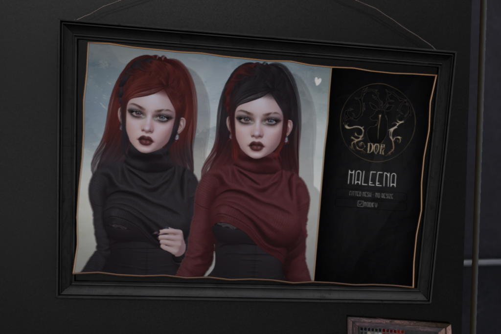 Maleena Hair	&lt;a href=&quot;http://maps.secondlife.com/secondlife/ploom/196/80/24&quot; target=&quot;_blank&quot;&gt;Teleport&lt;/a&gt;