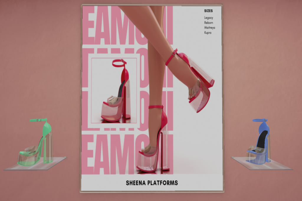 Sheena Heels - Inithium/Legacy/Maitreya/Reborn	&lt;a href=&quot;http://maps.secondlife.com/secondlife/EAMONI/113/201/37&quot;&gt;TELEPORT&lt;/a&gt;