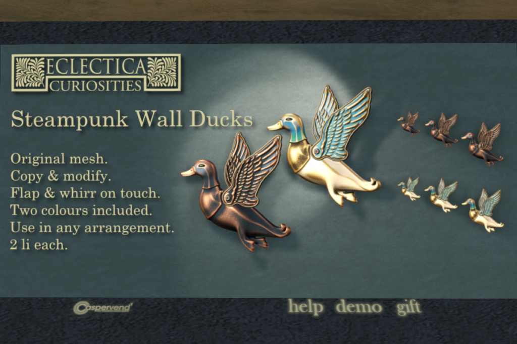 Steampunk Wall Ducks, L$250