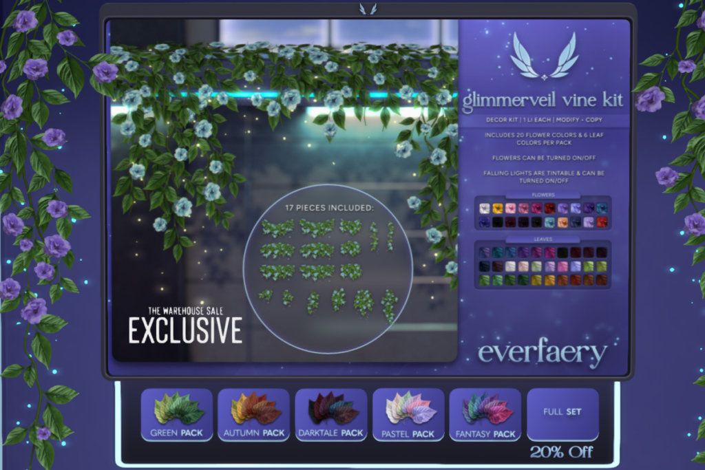 Glimmerveil Vine Kit, L$400 each/L$960 FP