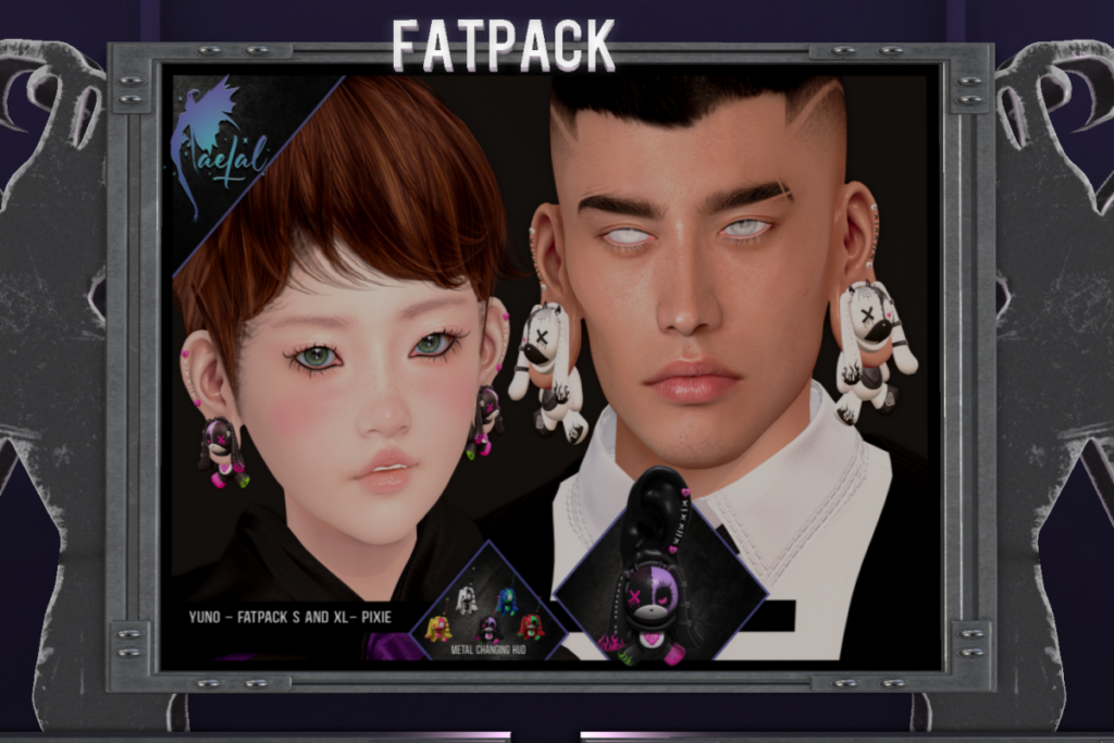 Yuno Earrings - Swallow Pixie S+XL, L$249 each/L$329 FP