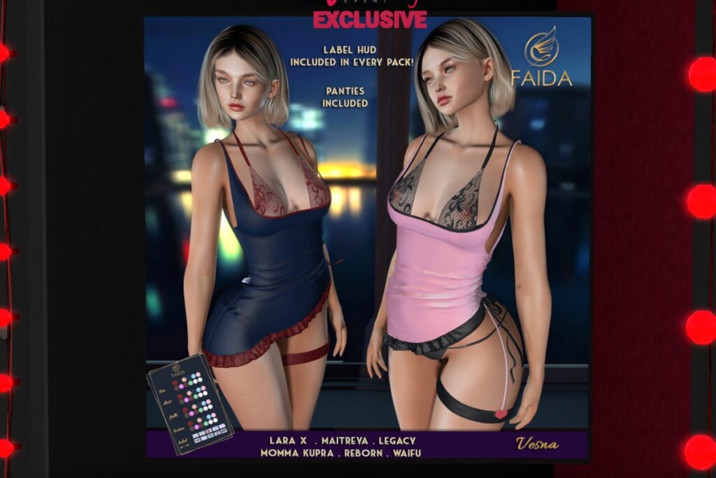 Vesna Outfit - Inithium/Legacy/Maitreya/Reborn/+mods, L$199 each/L$599 Body Pack/L$1999 FP