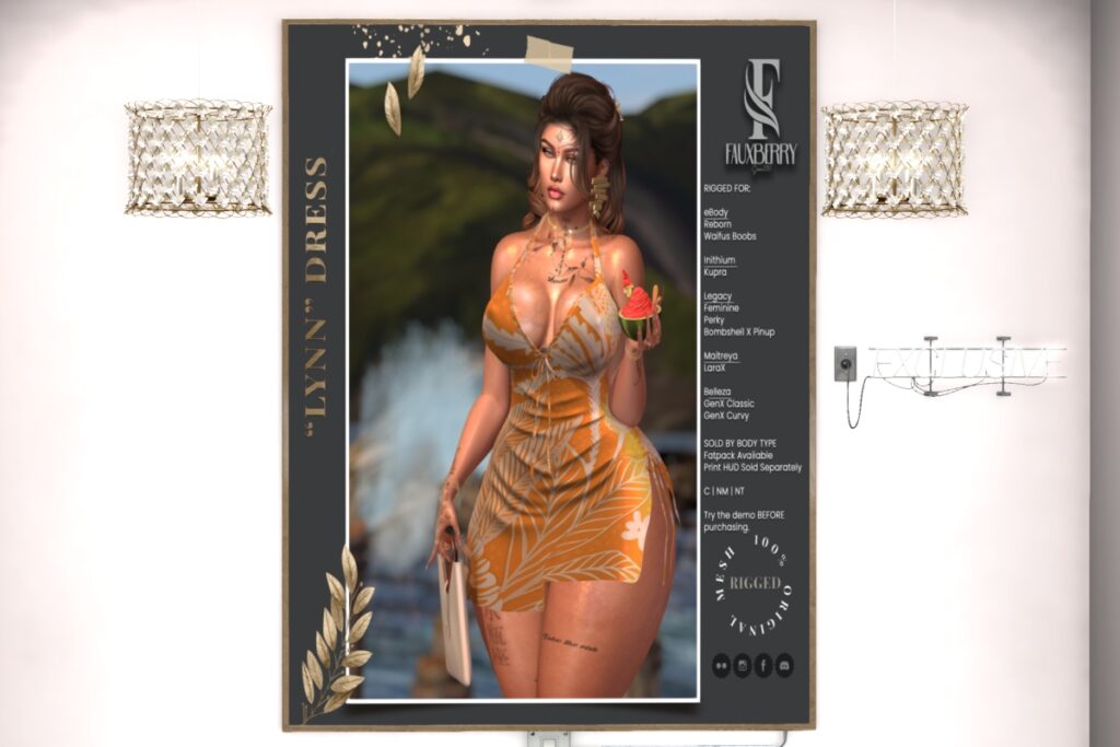 Lynn Dress - GenX/Inithium/Legacy/MaitreyaX/Reborn/+mods, L$345 each Body Pack/L$245 Add-On HUD/L$2500 FP