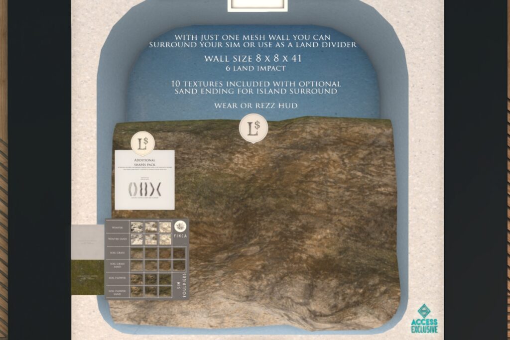 Sim Boulder Decor, L$200-L$499 each