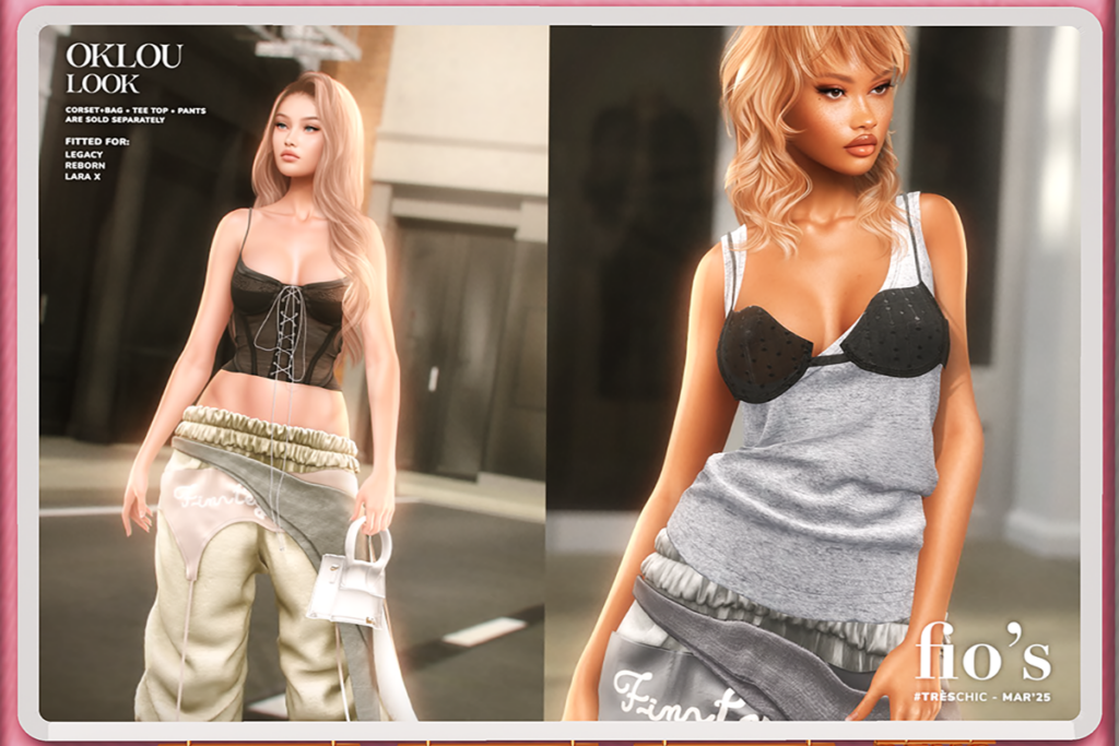 Oklou Corset, Top and Pants - Legacy/MaitreyaX/Reborn, L$475 each/L$1600 FP each