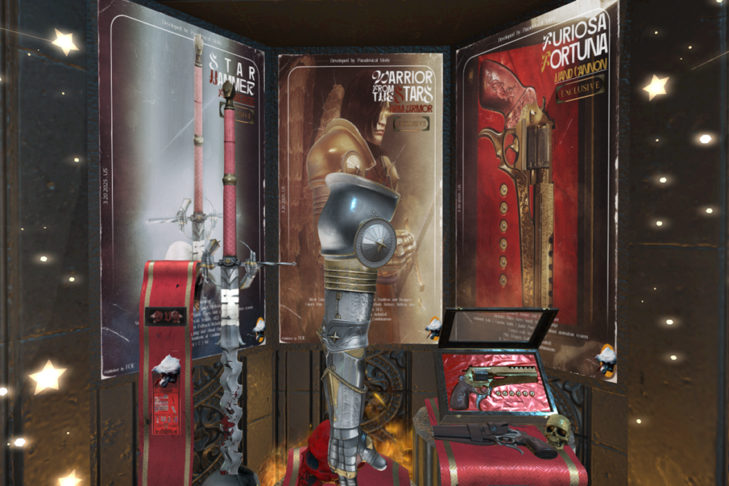 Starhammer Flamberge, L$499 | Warrior From The Stars Arm Armor - Jake/Legacy F+M/Reborn, L$799 | Furiosa Fortuna Hand Canon, L$499