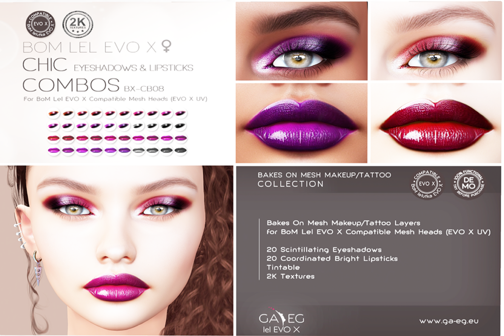 Chic Combos Eyeshadow and Lipstick - EvoX, L$380