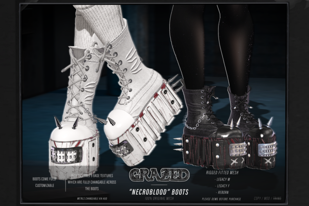 Necroblood Boots - Legacy F+M/Reborn, L$899