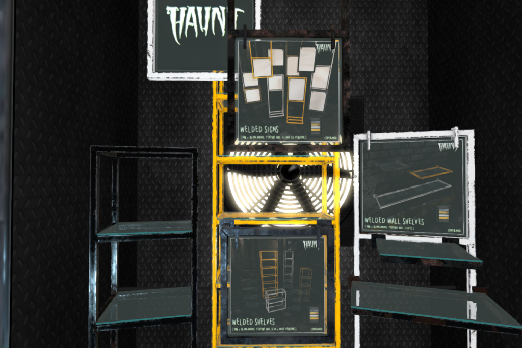 Welded Shelves &amp; Signs, L$149-L$249 each