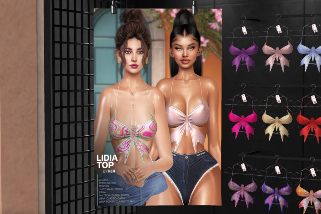 Lidia Top - Erika/GenX/Legacy/Maitreya/Reborn/+mods, L$199 each/L$1999 FP