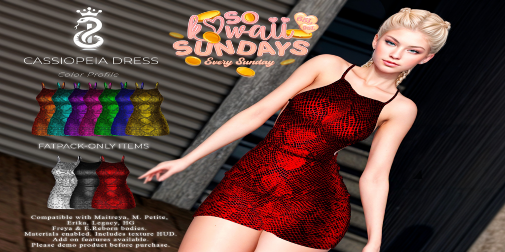 Cassiopeia Dress - Erika/Freya/Hourglass/Legacy/Maitreya/Reborn/+mods
