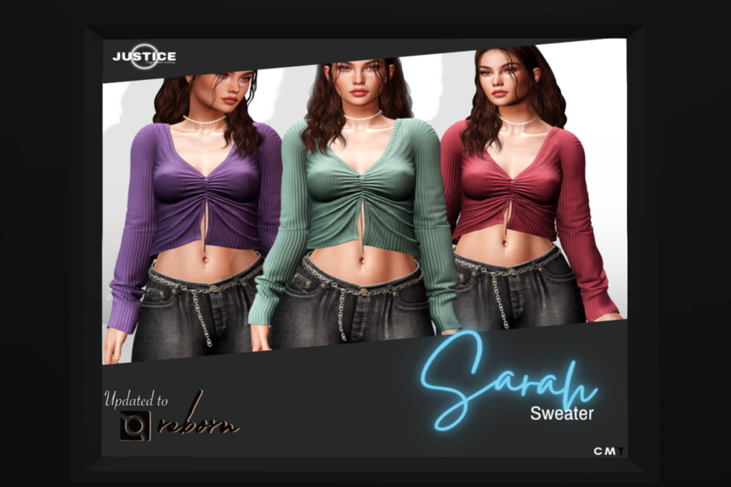 Sarah Sweater - GenX/Legacy/Maitreya/Reborn/+mods, L$249 each/L$1249 FP