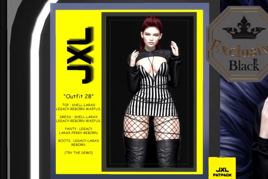 28 Top, Dress, Panties, Stockings &amp; Boots - Legacy/MaitreyaX/Reborn/+mods L$100-L$150 each/L$650 each FP