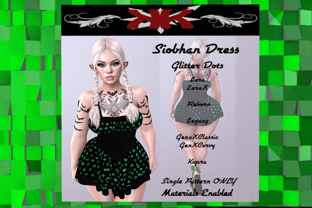 Siobhan Dress - GenX/Inithium/Legacy/Maitreya/Reborn/+mods, L$149 each