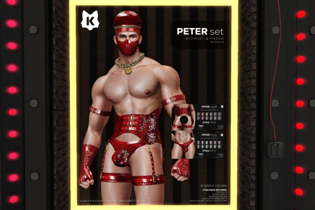 Peter Set - Jake/Kario Fit &amp; Flex/Legacy/+mods, L$234-L$252 each/L$1674-L$1782 each FP